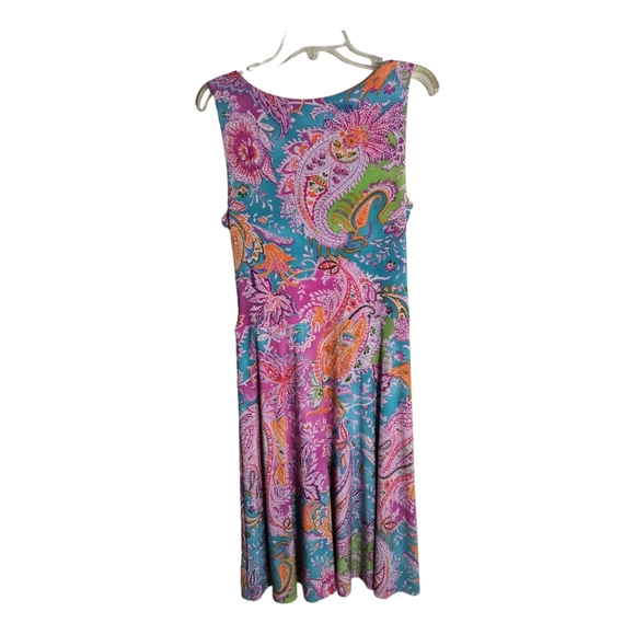 Lauren Ralph Lauren Multicolor Paisley Surplice V-neck sleeveless dress size S - Picture 6 of 15
